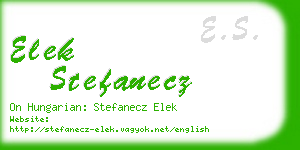 elek stefanecz business card